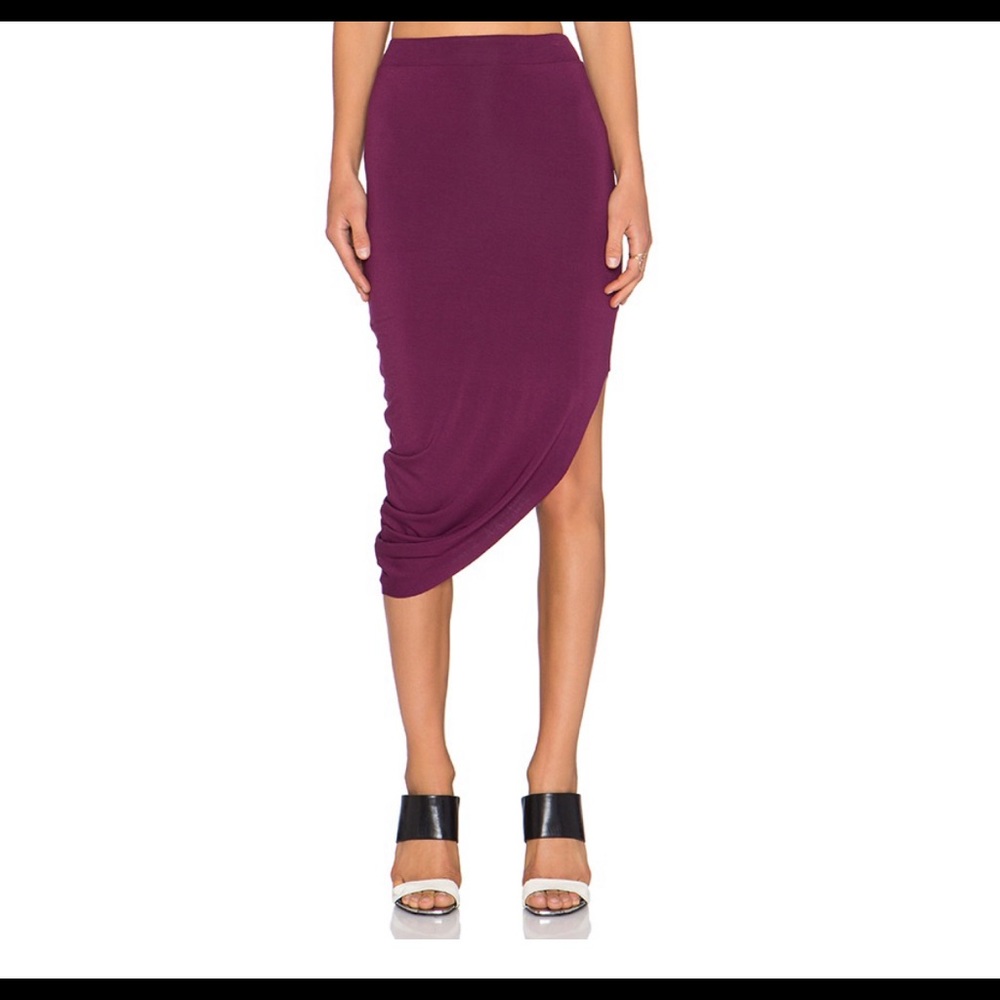 💜 REVOLVE Asymmetrical Drape Midi Skirt